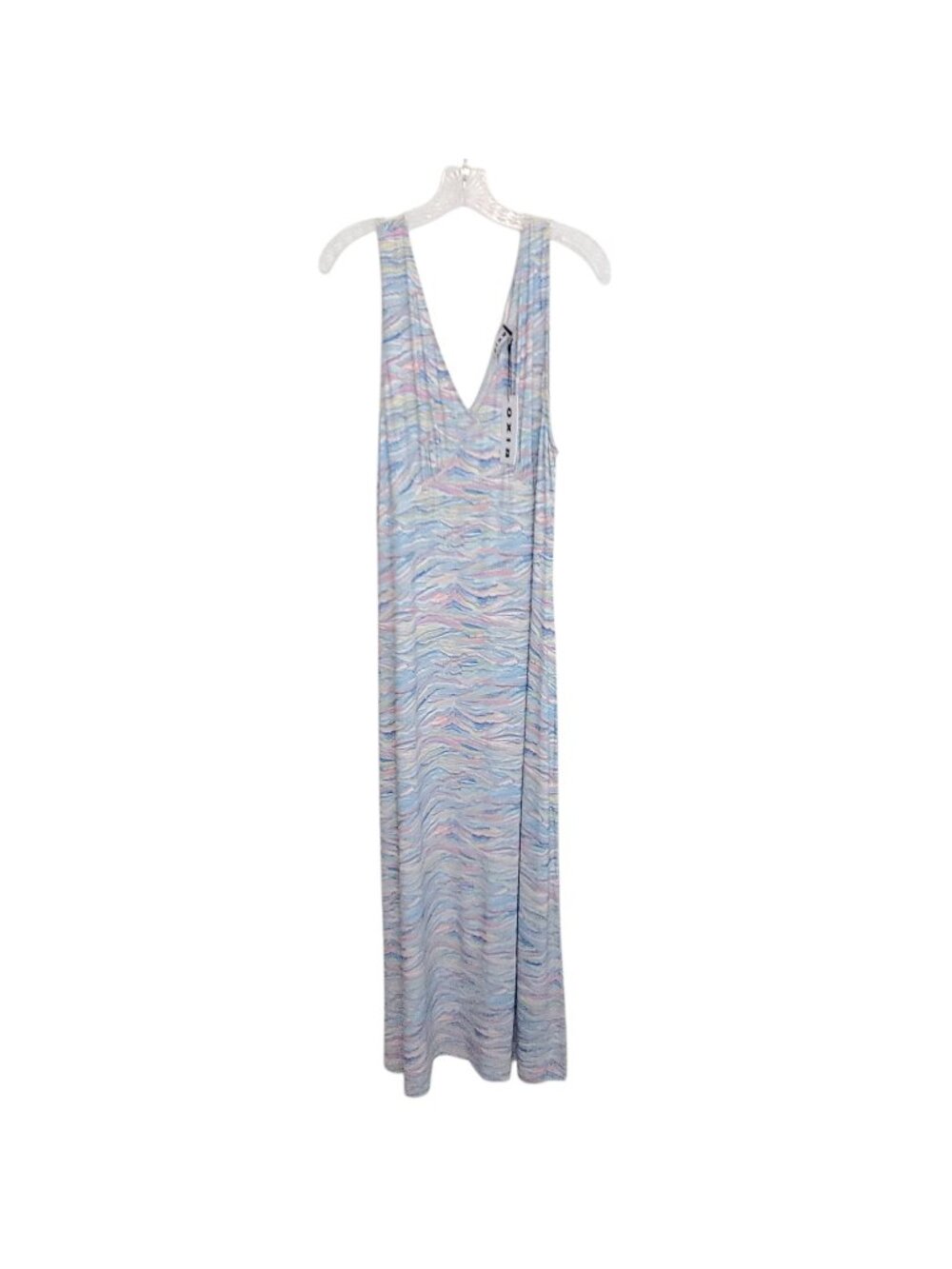 Rixo Sandrine midi dress, squiggle ripple, V neck